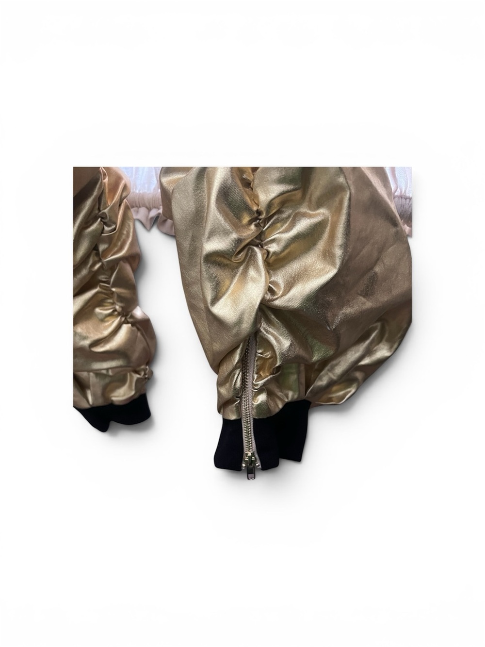 AKIRA Gold Ruched Pants - Picture 3 of 3
